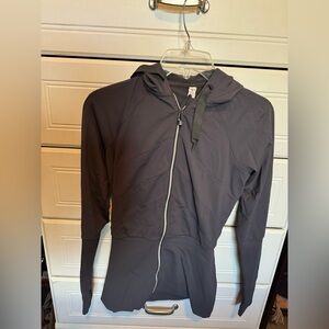 Lulu Lemon gray zip up hooded jacket. Size 4